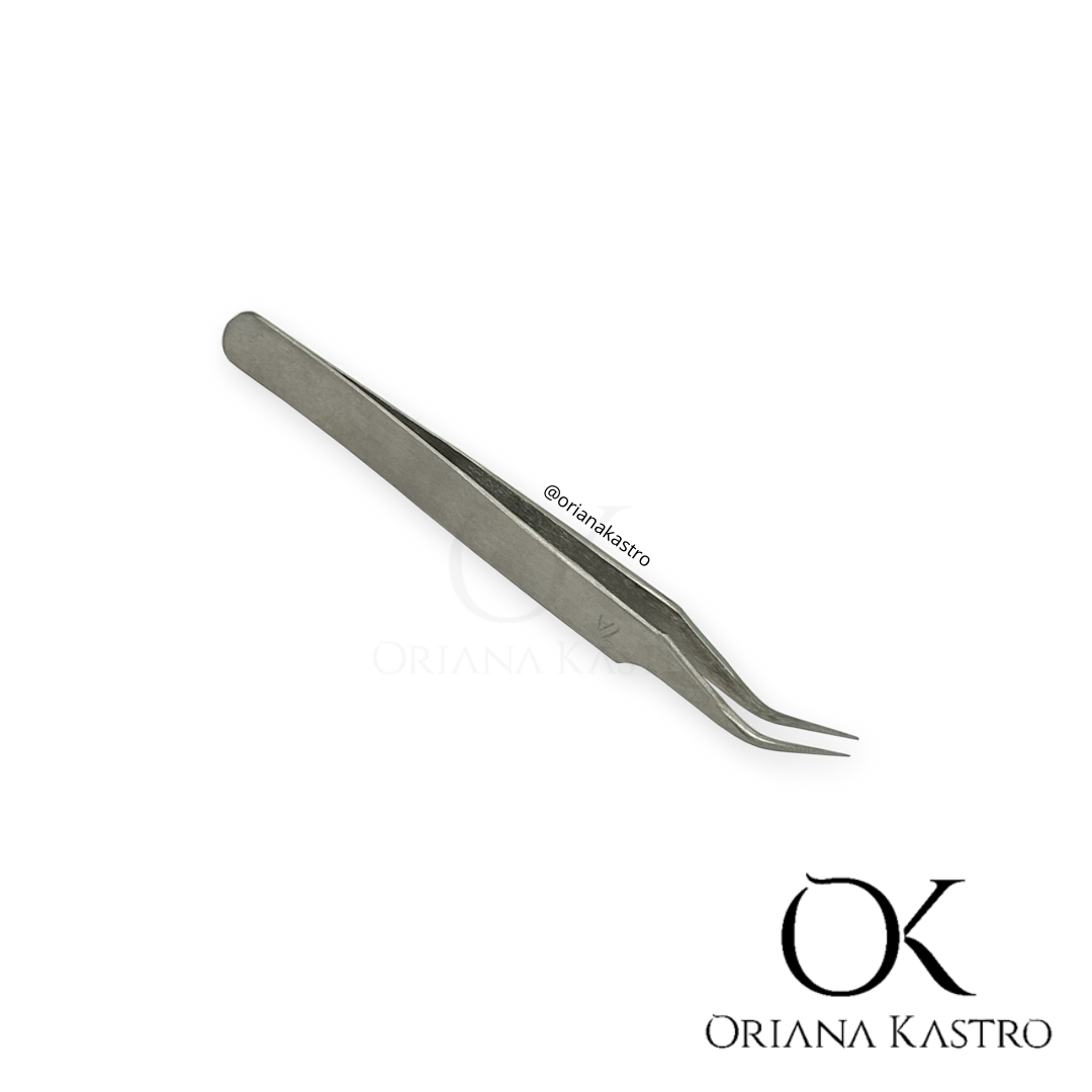 Flat Curved Tip Fine Jewelry Tweezers